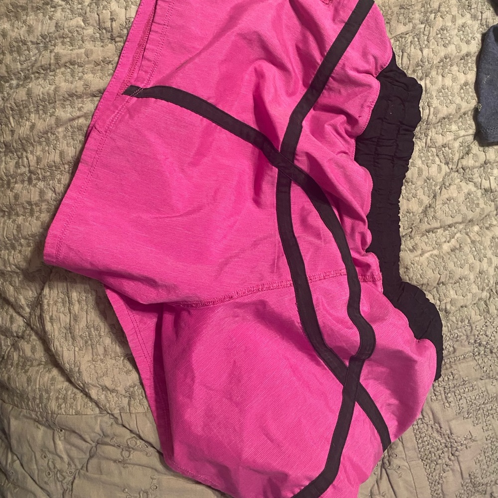 Hot pink and black Lulu shorts size 6